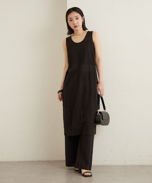 Omekashi（オメカシ）の「レースタンクワンピース（ワンピース・レディース・ブラック/オフホワイト/ブルー系その他・FREE）」の3枚目の写真