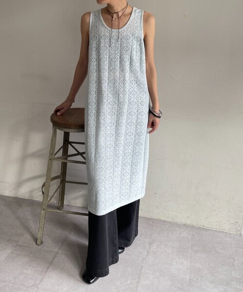 Omekashi（オメカシ）の「レースタンクワンピース（ワンピース・レディース・ブラック/オフホワイト/ブルー系その他・FREE）」の5枚目の写真