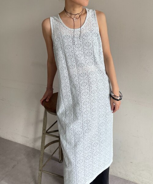 Omekashi（オメカシ）の「レースタンクワンピース（ワンピース・レディース・ブラック/オフホワイト/ブルー系その他・FREE）」の8枚目の写真