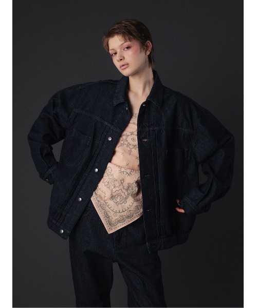 ELCHELE（エルチェレ）の「UNIVERSAL E07 DENIM JKT（デニムジャケット・レディース・ブルー/インディゴブルー・FREE）」の2枚目の写真