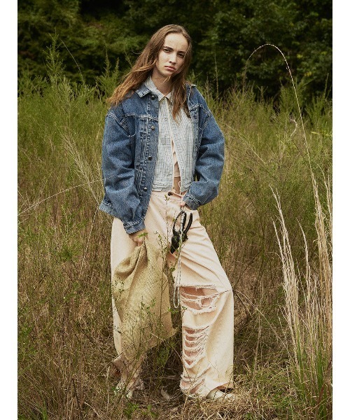 ELCHELE（エルチェレ）の「UNIVERSAL E07 DENIM JKT（デニムジャケット・レディース・ブルー/インディゴブルー・FREE）」の9枚目の写真