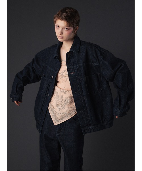 ELCHELE（エルチェレ）の「UNIVERSAL E07 DENIM JKT（デニムジャケット・レディース・ブルー/インディゴブルー・FREE）」の10枚目の写真