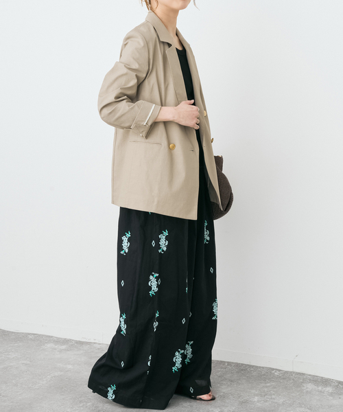 Spick & Span（スピックアンドスパン）の「サマークロスダブルジャケット（テーラードジャケット・レディース・ネイビー/ベージュ・38/36）」の8枚目の写真