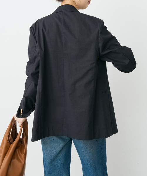 Spick & Span（スピックアンドスパン）の「サマークロスダブルジャケット（テーラードジャケット・レディース・ネイビー/ベージュ・38/36）」の14枚目の写真