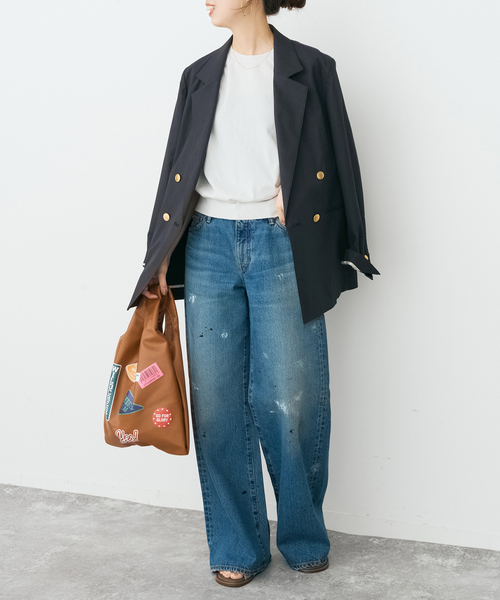 Spick & Span（スピックアンドスパン）の「サマークロスダブルジャケット（テーラードジャケット・レディース・ネイビー/ベージュ・38/36）」の15枚目の写真