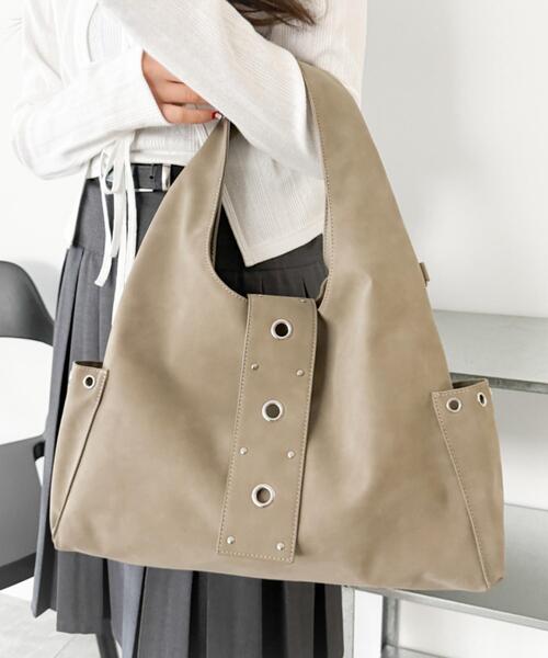 WEGO（ウィゴー）の「WEGO/ハトメデザインワンハンドルトート（トートバッグ・レディース・ベージュ/ブラウン/ブラック・FREE）」の9枚目の写真