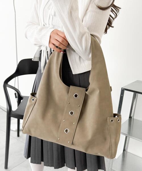 WEGO（ウィゴー）の「WEGO/ハトメデザインワンハンドルトート（トートバッグ・レディース・ベージュ/ブラウン/ブラック・FREE）」の12枚目の写真