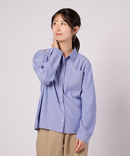 Arnold Palmer（アーノルドパーマー）の「イージーケア アソート ストライプシャツ（シャツ/ブラウス・レディース・ブルー系1/ブルー系2/ブルー系3・S/L/M）」の3枚目の写真