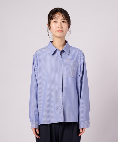 Arnold Palmer（アーノルドパーマー）の「イージーケア アソート ストライプシャツ（シャツ/ブラウス・レディース・ブルー系1/ブルー系2/ブルー系3・S/L/M）」の10枚目の写真