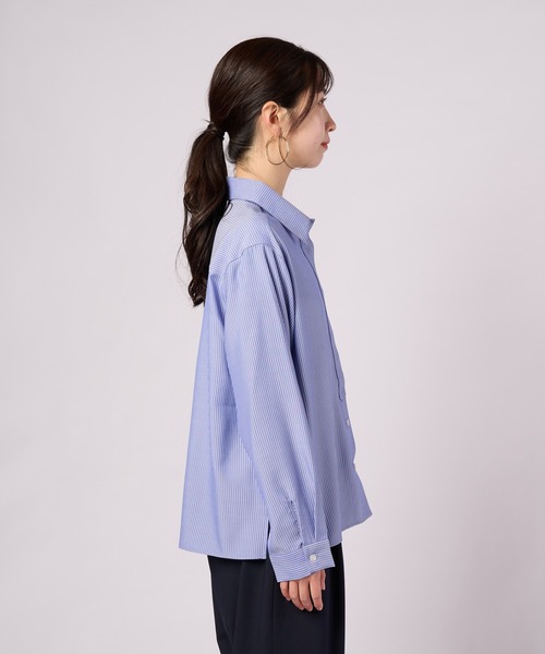 Arnold Palmer（アーノルドパーマー）の「イージーケア アソート ストライプシャツ（シャツ/ブラウス・レディース・ブルー系1/ブルー系2/ブルー系3・S/L/M）」の5枚目の写真