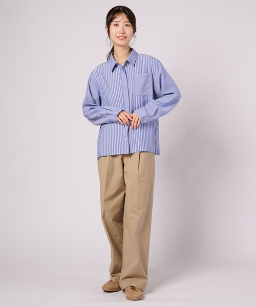 Arnold Palmer（アーノルドパーマー）の「イージーケア アソート ストライプシャツ（シャツ/ブラウス・レディース・ブルー系1/ブルー系2/ブルー系3・S/L/M）」の9枚目の写真