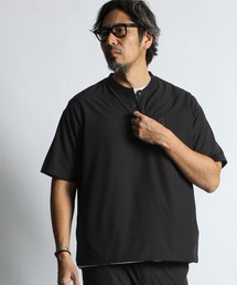 〔BLACK LABEL〕4WAY STRETCH S/S TOPS：セットアップ対応 ストレッチ 半袖トップス