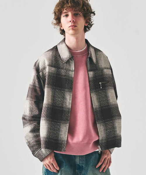 417 EDIFICE(フォーワンセブンエディフィス)の「オンブレチェックジップブルゾン(その他アウター・メンズ・ブラウン/ブラック・LARGE/MEDIUM)」の2枚目の写真