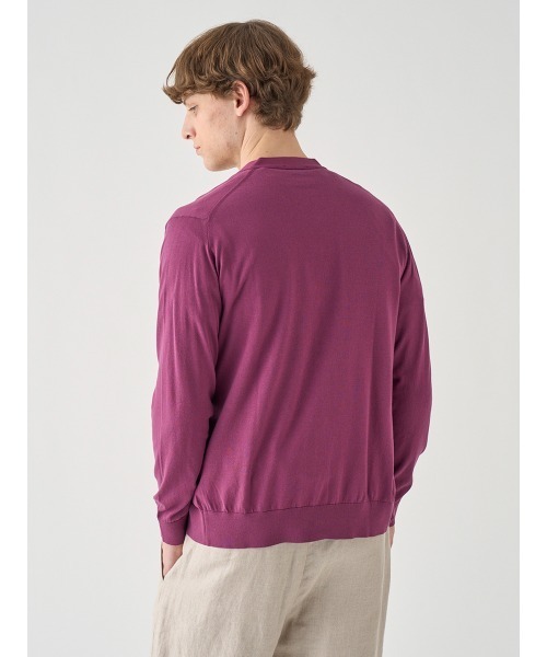 JOHN SMEDLEY（ジョンスメドレー）の「Ｖネック長袖コットンニットカーディガン（カーディガン/ボレロ・メンズ・ワインレッド・S/M/L）」の7枚目の写真