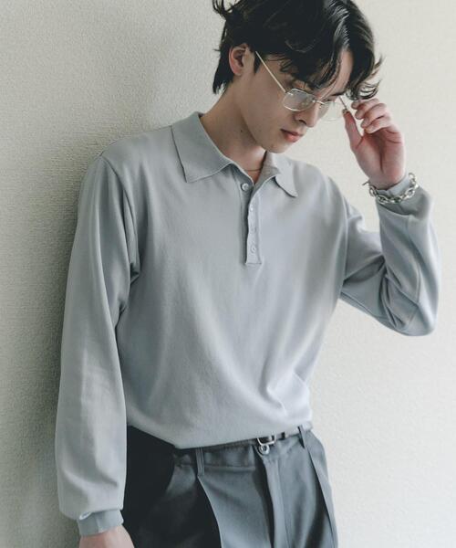 SENSE OF PLACE by URBAN RESEARCH（センスオブプレイスバイアーバンリサーチ）の「『洗濯可/防花粉』SKINProofニットポロシャツ（ニット/セーター・メンズ・ネイビー/チャコールグレー/ライトグレー・LARGE/MEDIUM）」の9枚目の写真