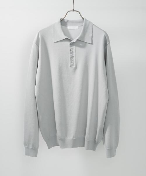 SENSE OF PLACE by URBAN RESEARCH（センスオブプレイスバイアーバンリサーチ）の「『洗濯可/防花粉』SKINProofニットポロシャツ（ニット/セーター・メンズ・ネイビー/チャコールグレー/ライトグレー・LARGE/MEDIUM）」の15枚目の写真