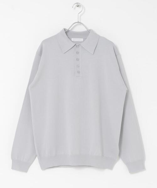 SENSE OF PLACE by URBAN RESEARCH（センスオブプレイスバイアーバンリサーチ）の「『洗濯可/防花粉』SKINProofニットポロシャツ（ニット/セーター・メンズ・ネイビー/チャコールグレー/ライトグレー・LARGE/MEDIUM）」の16枚目の写真