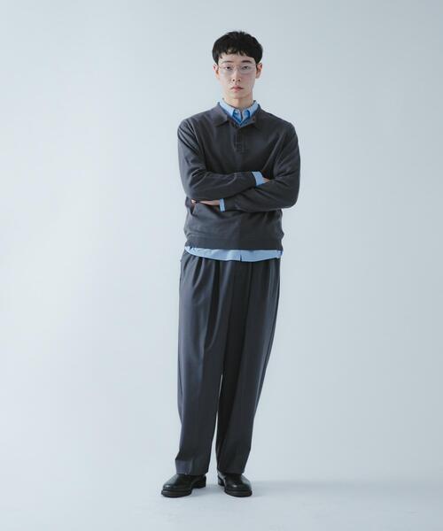 SENSE OF PLACE by URBAN RESEARCH（センスオブプレイスバイアーバンリサーチ）の「『洗濯可/防花粉』SKINProofニットポロシャツ（ニット/セーター・メンズ・ネイビー/チャコールグレー/ライトグレー・LARGE/MEDIUM）」の21枚目の写真