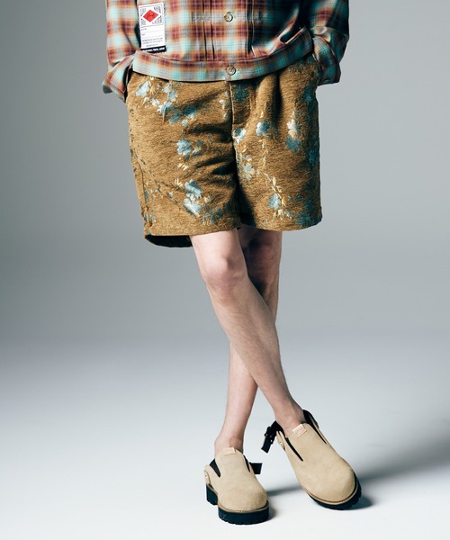 glamb(グラム)の「Gobelin Easy Shorts / ゴブランイージーショーツ(その他パンツ・メンズ・ブラック/ベージュ・S/M/L)」の2枚目の写真