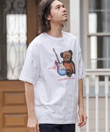 mt10272- ビッグシルエットプリント×刺繍T（Rock Bear） Tシャツ(CASD-178)