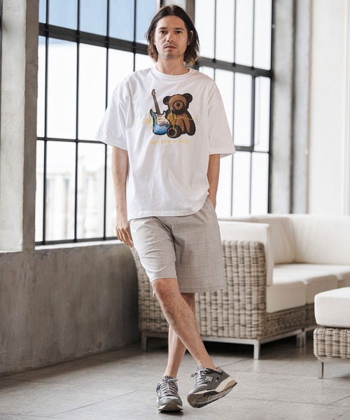 CAMBIO(カンビオ)の「mt10272- ビッグシルエットプリント×刺繍T(Rock Bear) Tシャツ(CASD-178)(Tシャツ/カットソー・メンズ・ホワイト×グリーン/ホワイト×レッド/ホワイト×イエロー・XL/L/M/S)」の7枚目の写真