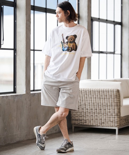 CAMBIO(カンビオ)の「mt10272- ビッグシルエットプリント×刺繍T(Rock Bear) Tシャツ(CASD-178)(Tシャツ/カットソー・メンズ・ホワイト×グリーン/ホワイト×レッド/ホワイト×イエロー・XL/L/M/S)」の8枚目の写真