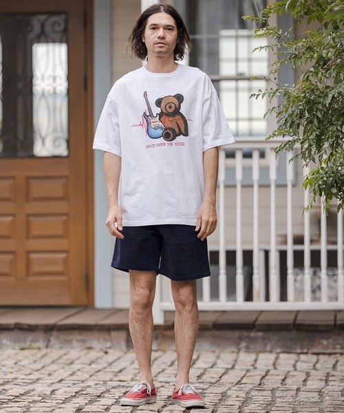 CAMBIO(カンビオ)の「mt10272- ビッグシルエットプリント×刺繍T(Rock Bear) Tシャツ(CASD-178)(Tシャツ/カットソー・メンズ・ホワイト×グリーン/ホワイト×レッド/ホワイト×イエロー・XL/L/M/S)」の11枚目の写真