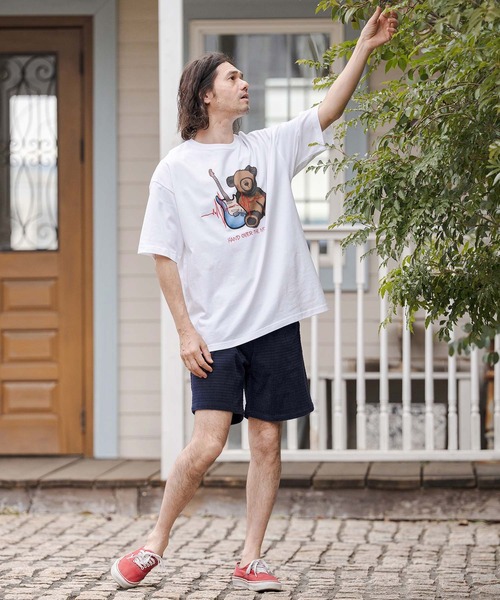 CAMBIO(カンビオ)の「mt10272- ビッグシルエットプリント×刺繍T(Rock Bear) Tシャツ(CASD-178)(Tシャツ/カットソー・メンズ・ホワイト×グリーン/ホワイト×レッド/ホワイト×イエロー・XL/L/M/S)」の12枚目の写真