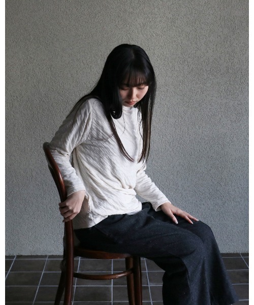 sanpo kuschel（サンポクシェル）の「さりげない立体トップス（Tシャツ/カットソー・レディース・ホワイト・FREE）」の2枚目の写真