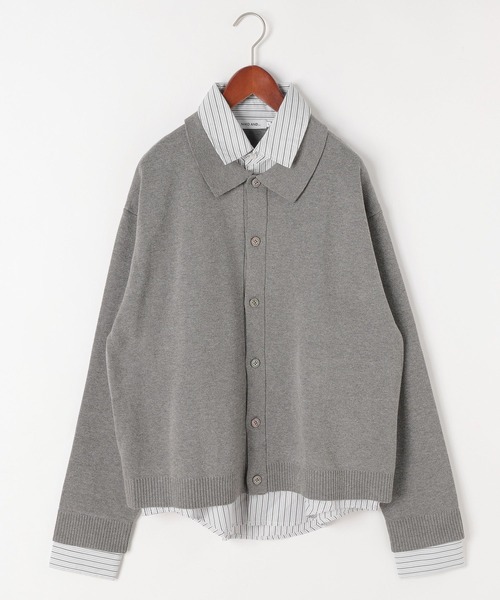 niko and...（ニコアンド）の「重ね襟レイヤードカーディガン（カーディガン/ボレロ・メンズ・グレー/ダークブラウン/ブラック・LARGE/MEDIUM）」の2枚目の写真