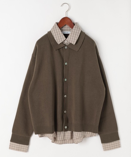 niko and...（ニコアンド）の「重ね襟レイヤードカーディガン（カーディガン/ボレロ・メンズ・グレー/ダークブラウン/ブラック・LARGE/MEDIUM）」の9枚目の写真