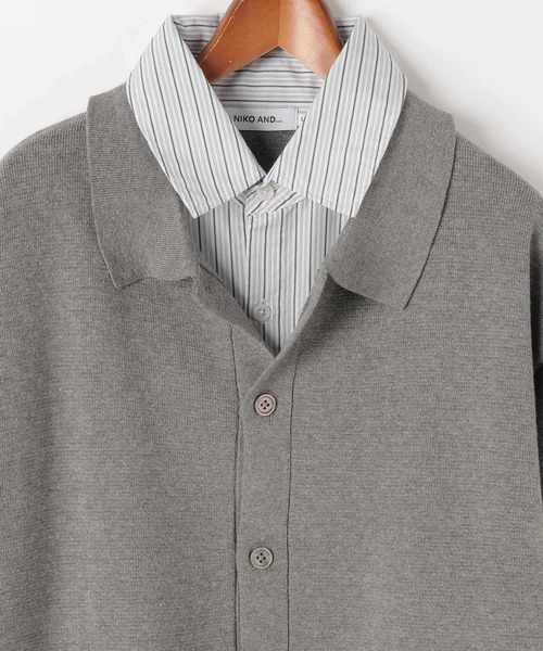 niko and...（ニコアンド）の「重ね襟レイヤードカーディガン（カーディガン/ボレロ・メンズ・グレー/ダークブラウン/ブラック・LARGE/MEDIUM）」の11枚目の写真