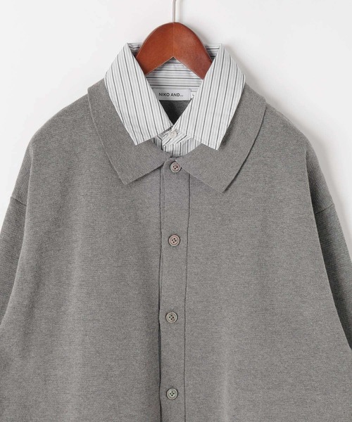 niko and...（ニコアンド）の「重ね襟レイヤードカーディガン（カーディガン/ボレロ・メンズ・グレー/ダークブラウン/ブラック・LARGE/MEDIUM）」の15枚目の写真