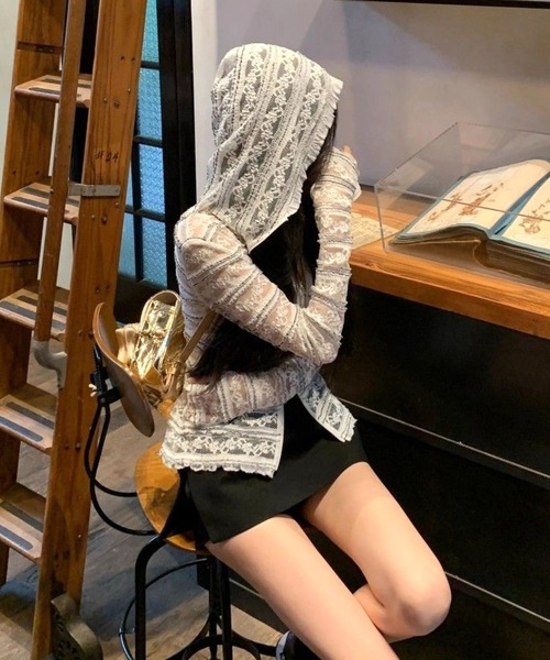 CANVAS+(キャンバスプラス)の「【CANVAS+】配色メローダブルジップレースパーカー(パーカー・レディース・ホワイト・M)」の3枚目の写真
