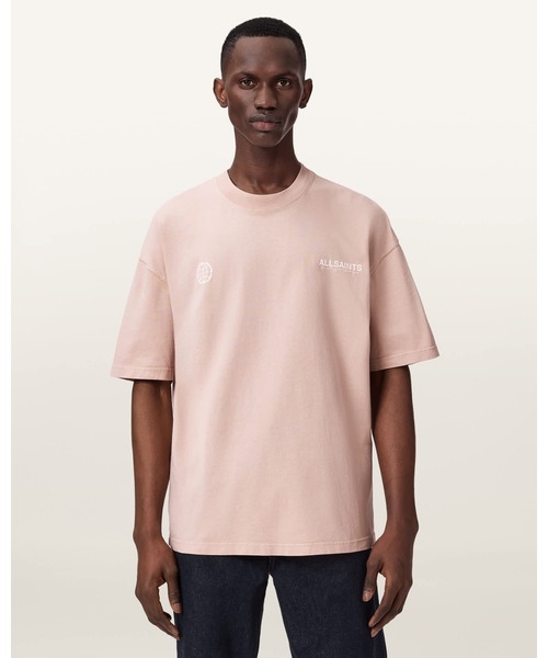 ALLSAINTS(オールセインツ)の「EMBLEM SHORT SLEEVE COTTON T-SHIRT | EMBLEM 半袖 コットン Tシャツ(Tシャツ/カットソー・メンズ・ピンク系その他・S/M/L/XS)」の1枚目の写真