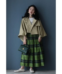 CAWAII（カワイイ）の「ゆるやかなカーブシルエットのモモンガショートトレンチコート（トレンチコート）」