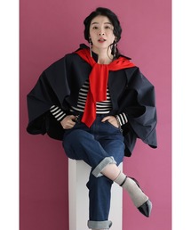 CAWAII（カワイイ）の「ゆるやかなカーブシルエットのモモンガショートトレンチコート（トレンチコート）」