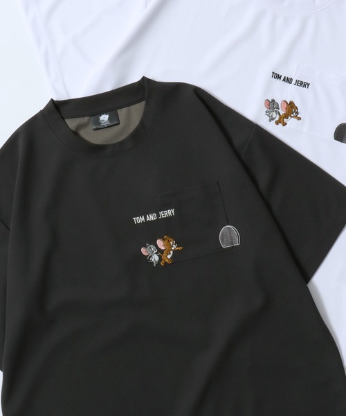 Tom&Jerry(トムアンドジェリー)の「Tom&Jerry/トムとジェリー アムンゼン オーバーサイズ ワンポイント刺繍 ポケット 半袖Tシャツ レディース メンズ(Tシャツ/カットソー・レディース・スミクロ/ブルー/ホワイト/ライトグレー・M/L/LL)」の1枚目の写真