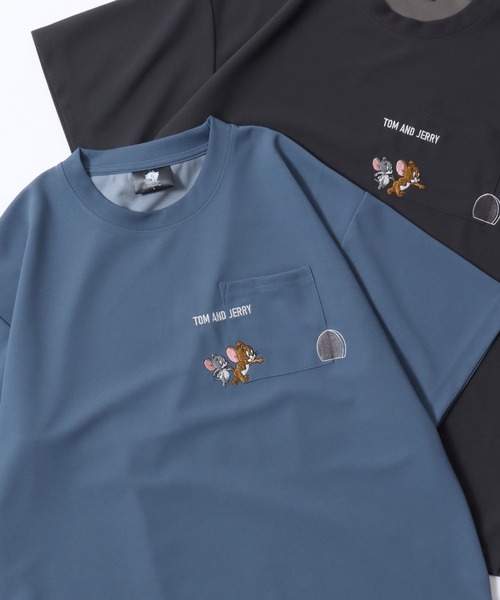 Tom&Jerry(トムアンドジェリー)の「Tom&Jerry/トムとジェリー アムンゼン オーバーサイズ ワンポイント刺繍 ポケット 半袖Tシャツ レディース メンズ(Tシャツ/カットソー・レディース・スミクロ/ブルー/ホワイト/ライトグレー・M/L/LL)」の4枚目の写真