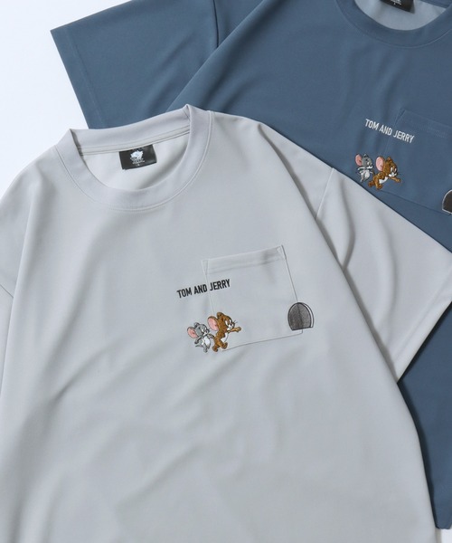 Tom&Jerry(トムアンドジェリー)の「Tom&Jerry/トムとジェリー アムンゼン オーバーサイズ ワンポイント刺繍 ポケット 半袖Tシャツ レディース メンズ(Tシャツ/カットソー・レディース・スミクロ/ブルー/ホワイト/ライトグレー・M/L/LL)」の3枚目の写真