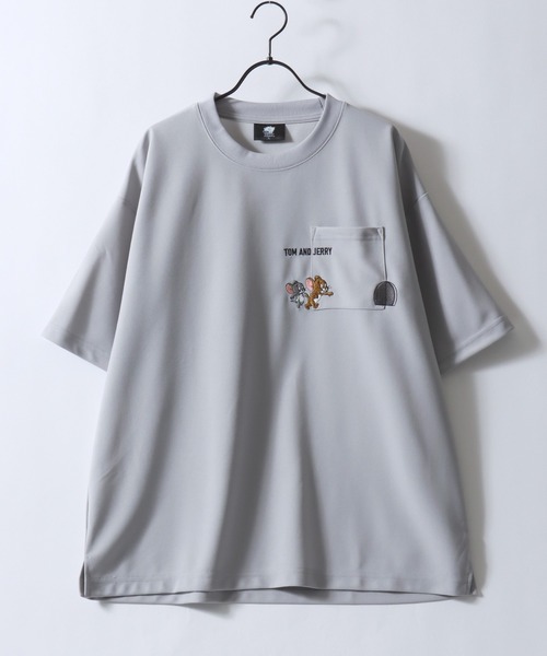 Tom&Jerry(トムアンドジェリー)の「Tom&Jerry/トムとジェリー アムンゼン オーバーサイズ ワンポイント刺繍 ポケット 半袖Tシャツ レディース メンズ(Tシャツ/カットソー・レディース・スミクロ/ブルー/ホワイト/ライトグレー・M/L/LL)」の7枚目の写真