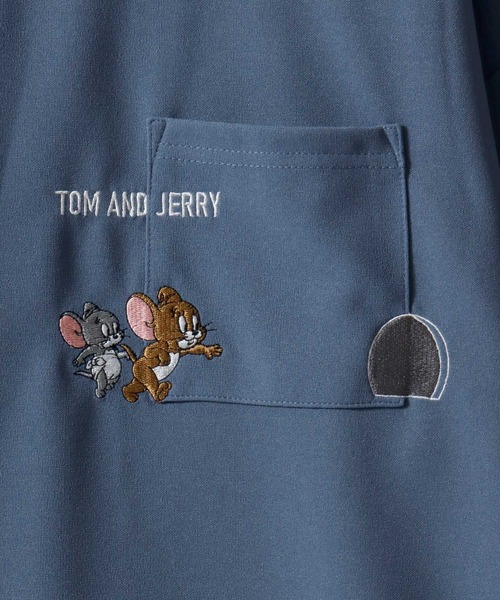 Tom&Jerry(トムアンドジェリー)の「Tom&Jerry/トムとジェリー アムンゼン オーバーサイズ ワンポイント刺繍 ポケット 半袖Tシャツ レディース メンズ(Tシャツ/カットソー・レディース・スミクロ/ブルー/ホワイト/ライトグレー・M/L/LL)」の17枚目の写真