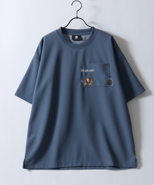 Tom&Jerry(トムアンドジェリー)の「Tom&Jerry/トムとジェリー アムンゼン オーバーサイズ ワンポイント刺繍 ポケット 半袖Tシャツ レディース メンズ(Tシャツ/カットソー・レディース・スミクロ/ブルー/ホワイト/ライトグレー・M/L/LL)」の8枚目の写真