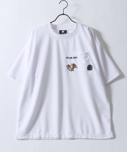 Tom&Jerry(トムアンドジェリー)の「Tom&Jerry/トムとジェリー アムンゼン オーバーサイズ ワンポイント刺繍 ポケット 半袖Tシャツ レディース メンズ(Tシャツ/カットソー・レディース・スミクロ/ブルー/ホワイト/ライトグレー・M/L/LL)」の5枚目の写真
