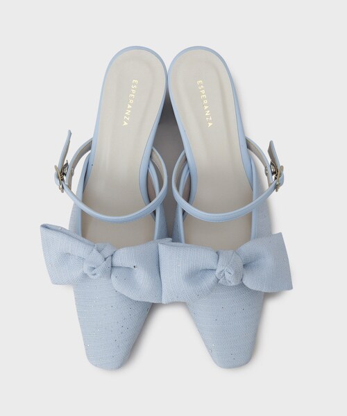 ESPERANZA（エスペランサ）の「BIGリボン2WAYミュール（サンダル・レディース・アイボリー系2/ブルー系2/ブラック系2・LL/L/M/S）」の12枚目の写真