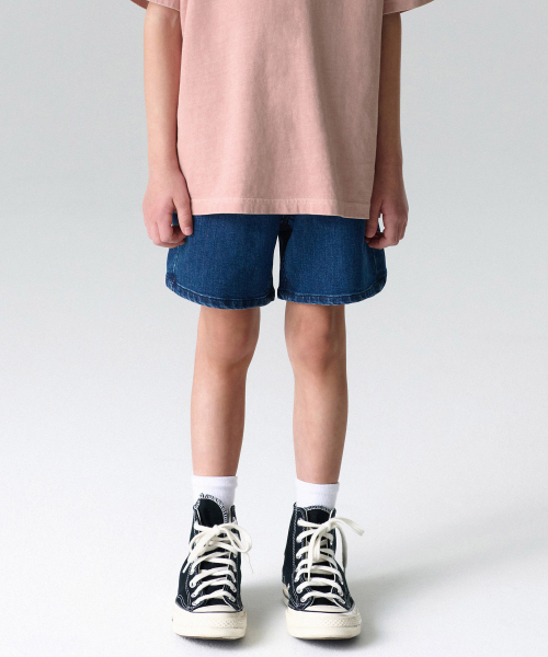 MUSINSA STANDARD KIDS（ムシンサスタンダードキッズ）の「[クールスタンダード] バンディングデニムミニショーツ [ディープインディゴ]（その他パンツ・レディース・その他・110/120/130/140/150/160）」の3枚目の写真
