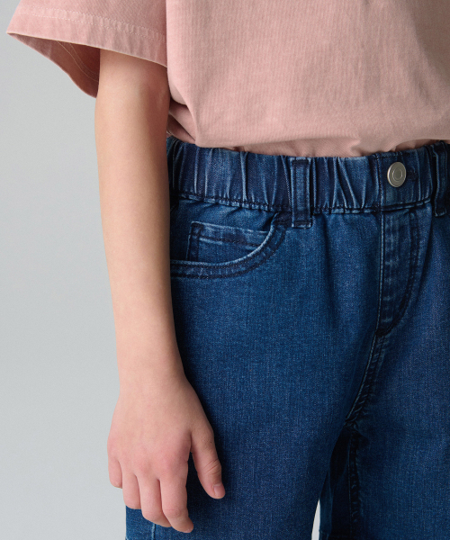 MUSINSA STANDARD KIDS（ムシンサスタンダードキッズ）の「[クールスタンダード] バンディングデニムミニショーツ [ディープインディゴ]（その他パンツ・レディース・その他・110/120/130/140/150/160）」の7枚目の写真
