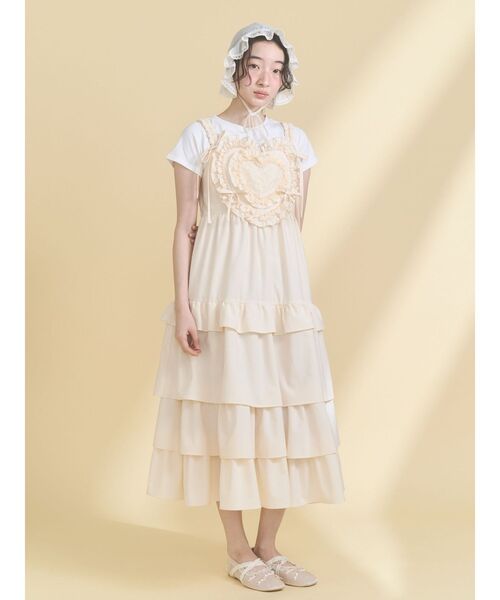 merry jenny（メリージェニー）の「Heartティアードワンピース（ワンピース・レディース・ライトブルー/アイボリー/チャコールグレー・FREE）」の14枚目の写真