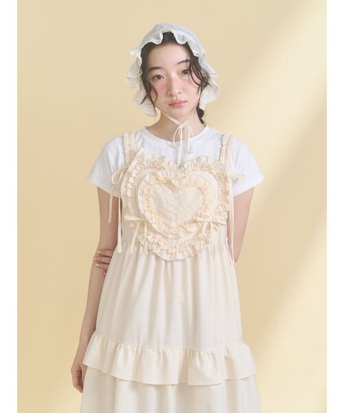 merry jenny（メリージェニー）の「Heartティアードワンピース（ワンピース・レディース・ライトブルー/アイボリー/チャコールグレー・FREE）」の16枚目の写真