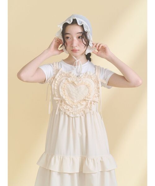 merry jenny（メリージェニー）の「Heartティアードワンピース（ワンピース・レディース・ライトブルー/アイボリー/チャコールグレー・FREE）」の17枚目の写真